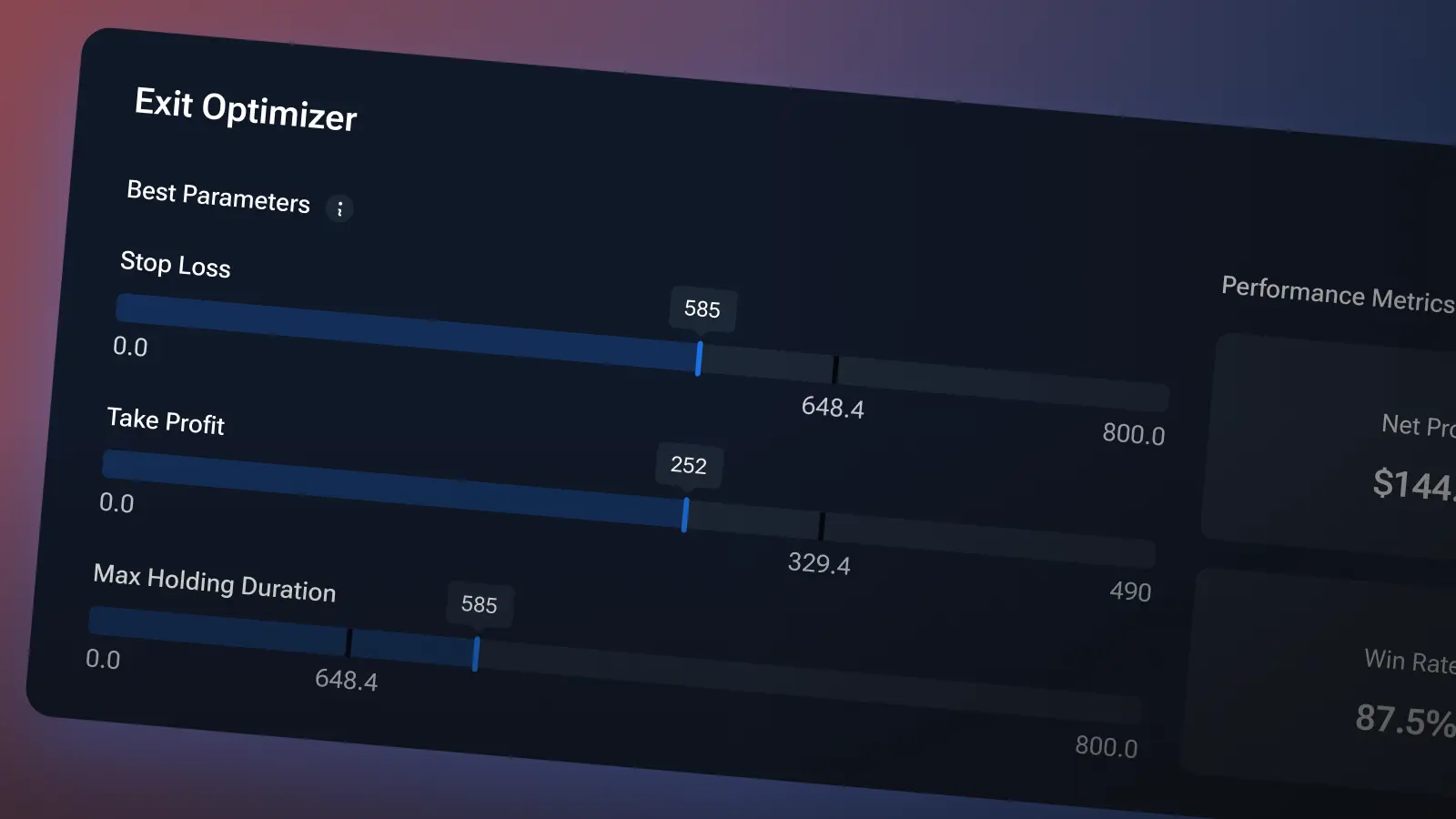 Optimize SL, TP and Hold Time